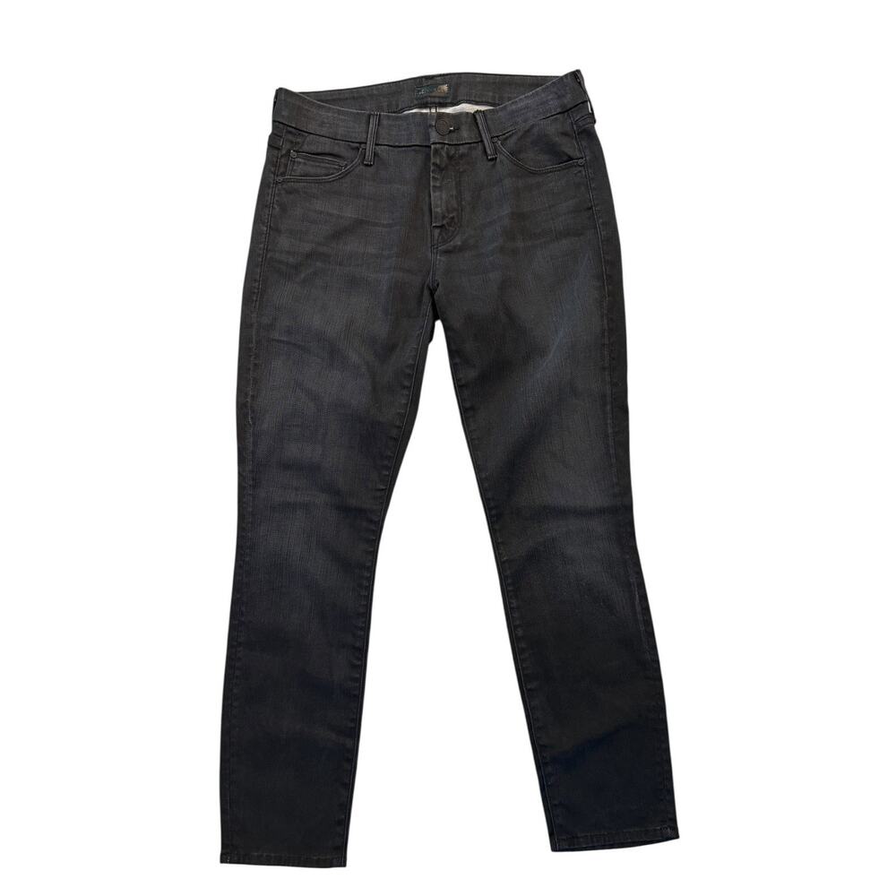 Mother The Looker Crop Ankle Skinny Jeans Size 27 Lies & Shadows Black Gray